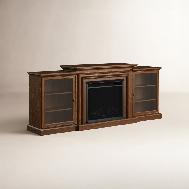 Frederick 72'' TV Stand with Fireplace, Chestnut Oak