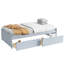 Lit simple gris, bois d'hévéa massif, 2 tiroirs, roulettes de rangement pour accessoires et vêtements, mobilier peu encombrant-1784007356