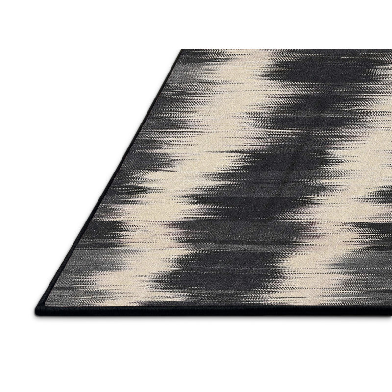 Tapis abstrait noir / beige, Rectangle 8 pi x 12 pi