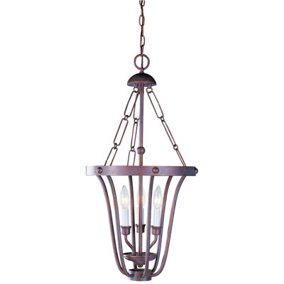 Volume Lighting Minster 3- Light Candle Style Urn Pendant In Prairie Rock