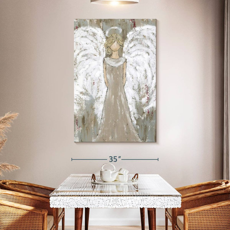 Leisha Farmhouse Guardian Angel, 51" H x 34" W