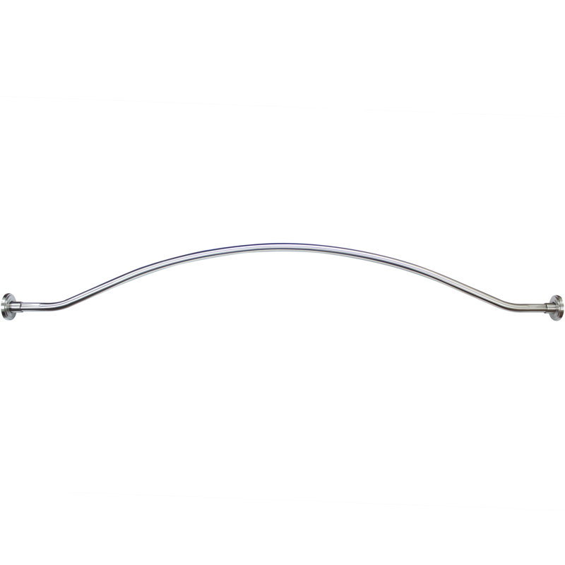 Tringle courbée à rideau de douche fixe 60" Charlotte, Acier inoxydable