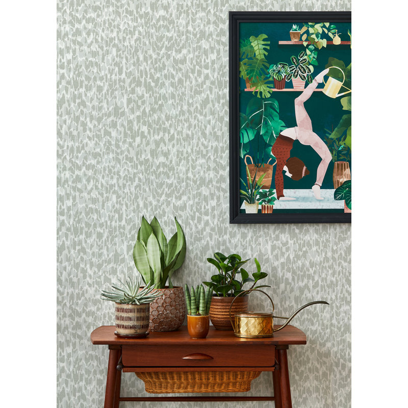 Calypso Abstract Animal Print Luxury Wallpaper, Dove