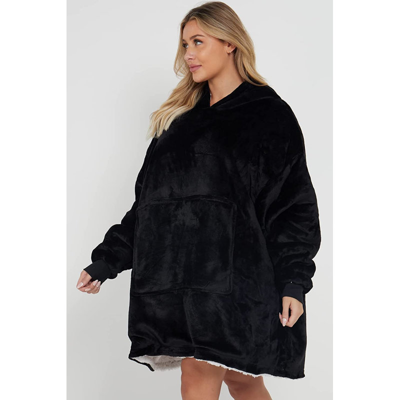 Alyrah Plain Weave / Muslin Throw Blanket, Black