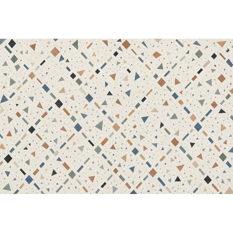 Papier peint fond blanc Mid Century Modern, 160 po x 108 po, Texturé non collé
