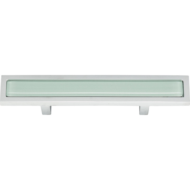 Spa 3" Center to Center Bar Pull, Polished Chrome/Green