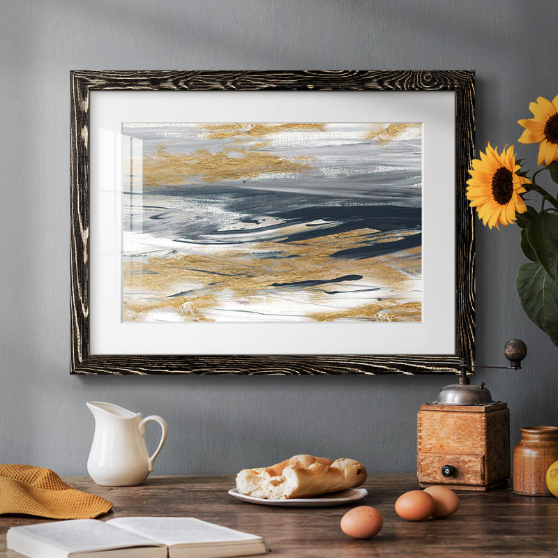 Tumultueux bleu marine, impression sur papier, Noir