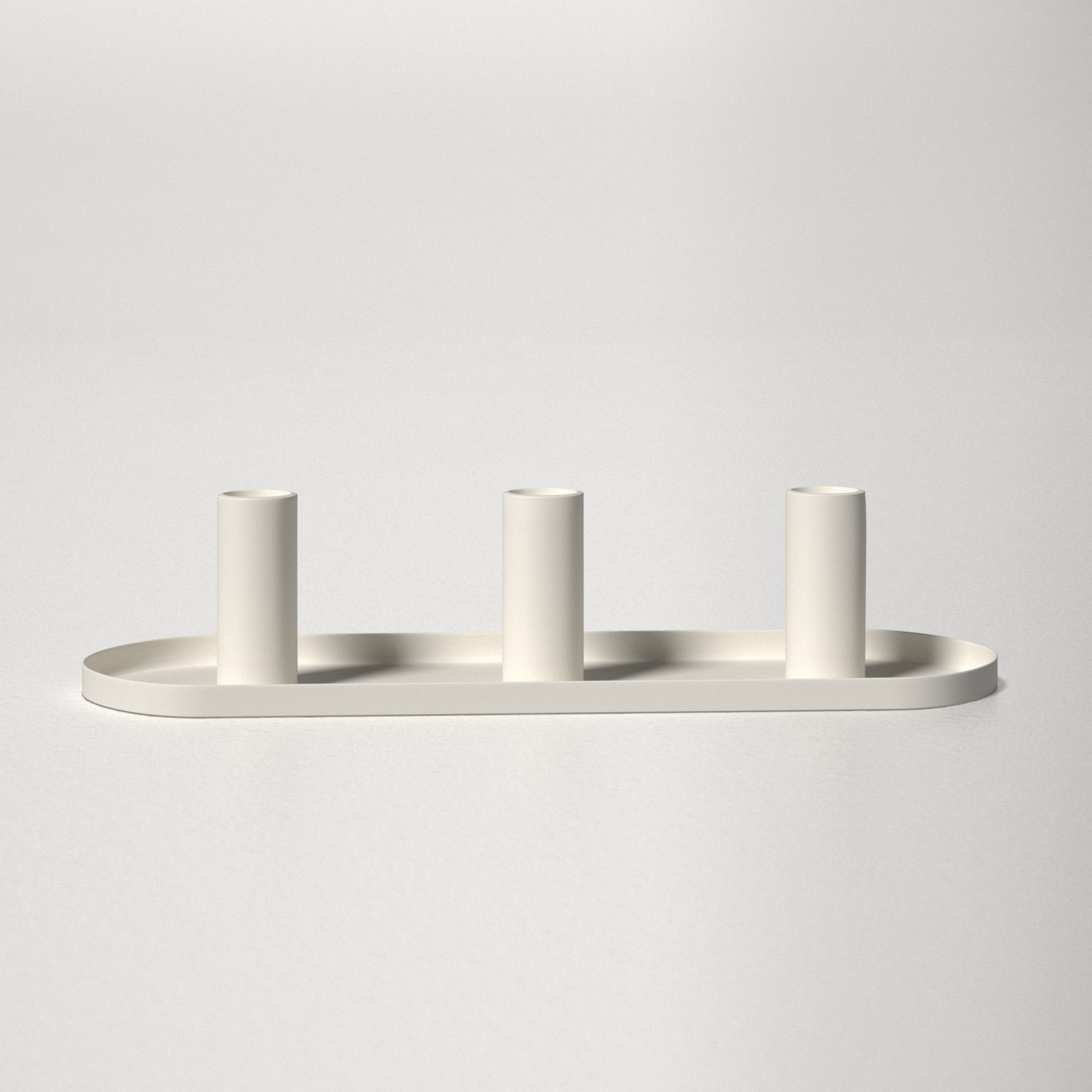 3-Piece Aluminum Candlestick Set, White