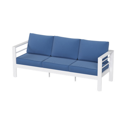 3-Person Outdoor Sofa with Cushions