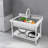 Freestanding Stainless Steel Utility Sink With Pull-Out Faucet-113607622