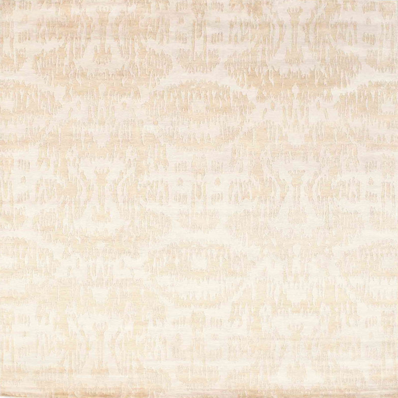 Tapis contemporain crème / beige, Carré 4 pi