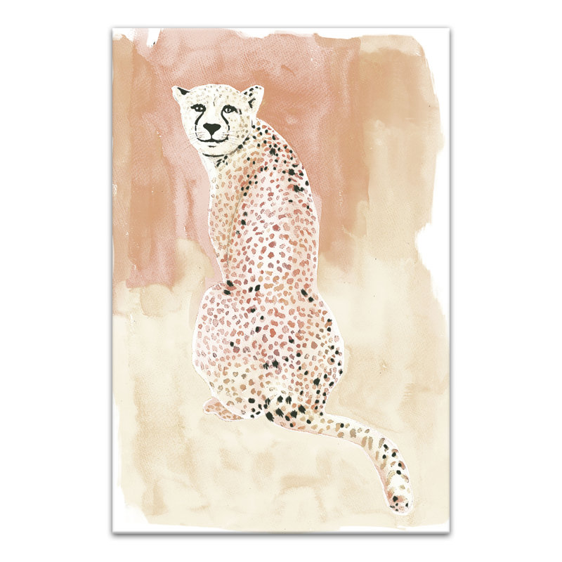 Reproduction de guépard brun sur toile, H 24 po x l 16 po x P 1,25 po