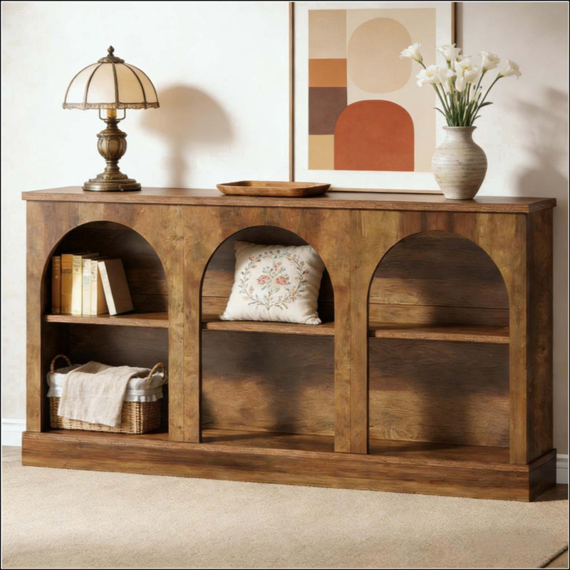 Rustic Side Table,Practical Entryway Table,Console Table, Rustic Brown