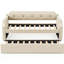 Lit de jour simple rembourré avec couchette coulissante, housse en lin beige, pour les espaces de vie-629456430