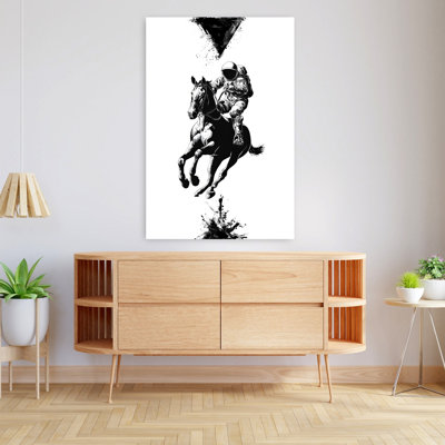 Art mural cheval cosmique abstrait moderne