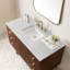 Meuble-lavabo simple 48 po Amberly, noyer Mid-Century avec chargeur sans fil FreePower-513223002
