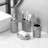 Silver bathroom accessory set