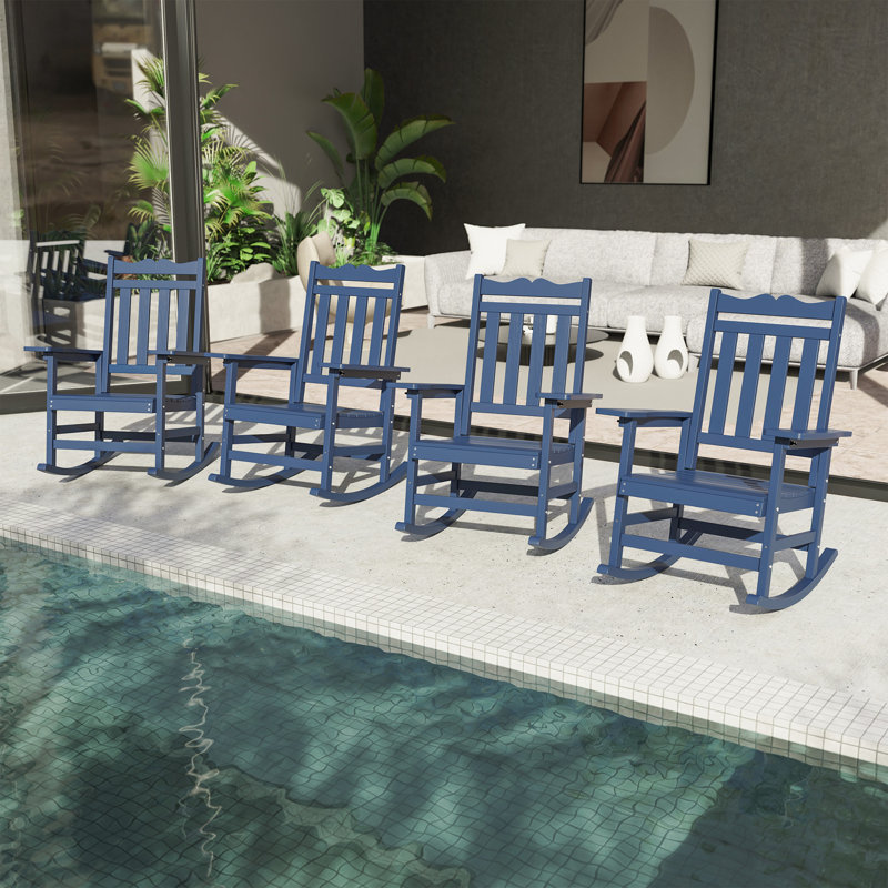 Hips rocking adirondack chair(set of 4), Navy