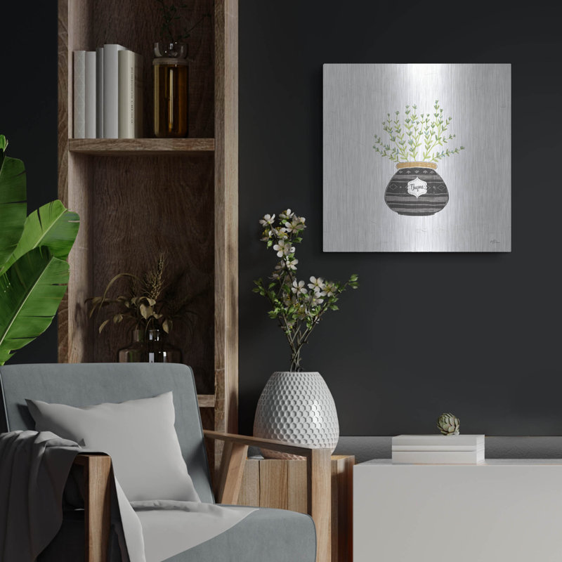 Art mural en métal Winston Porter «Fine Herbs 6» par Janelle Penner, H 24 po x l 24 po