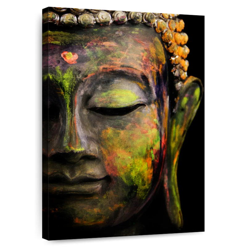 Portrait de Bouddha coloré Adella, H 51 po x l 34 po