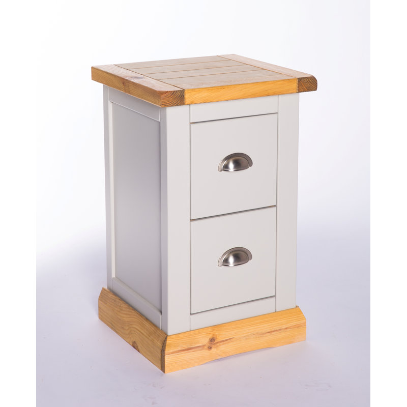 Pittsford 35cm W Bedside Table, Chrome Cup, Light Grey