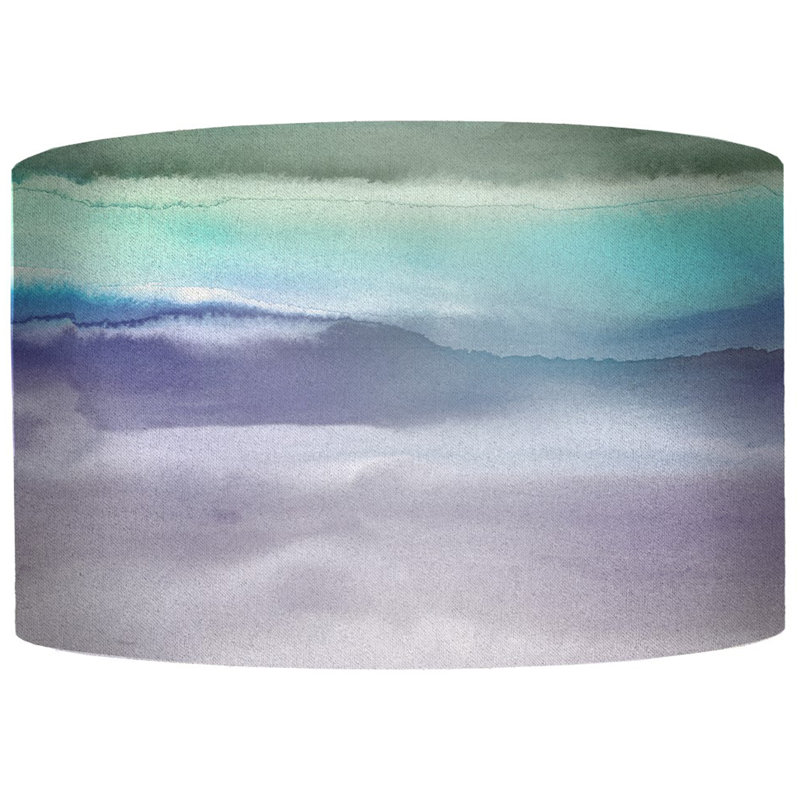 21cm H Cotton Round Lamp Shade in Purple