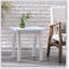 Table de bout rectangulaire en bois d'acacia en polyuréthane blanc, table de bout rectangulaire résistante aux intempéries pour le patio et le salon