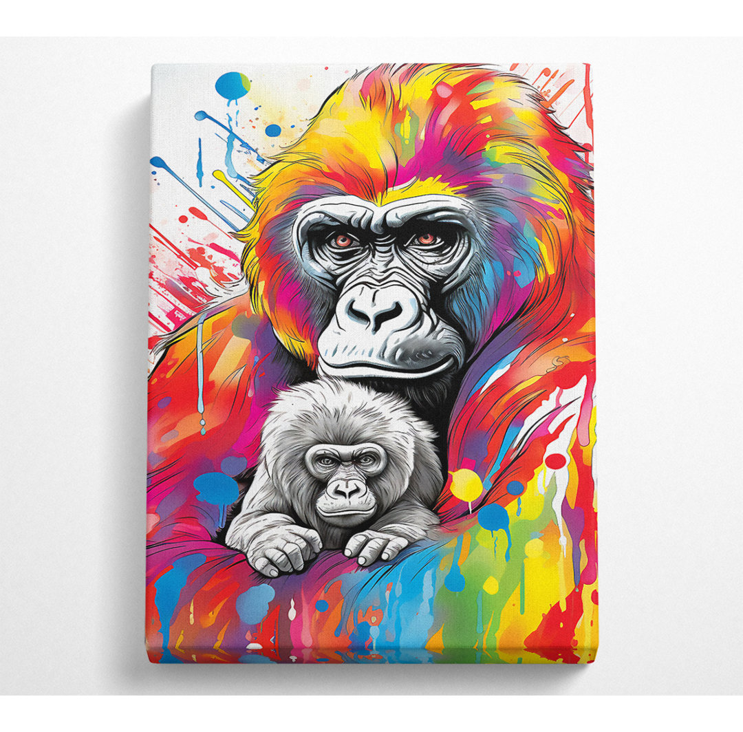 Gorilla Splash - Einzelner Bilderrahmen Kunstdrucke auf Leinwand