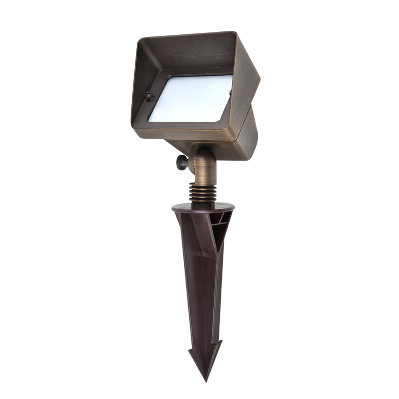 Robbie Antique Brass/Brown Low Voltage Metal Flood Light
