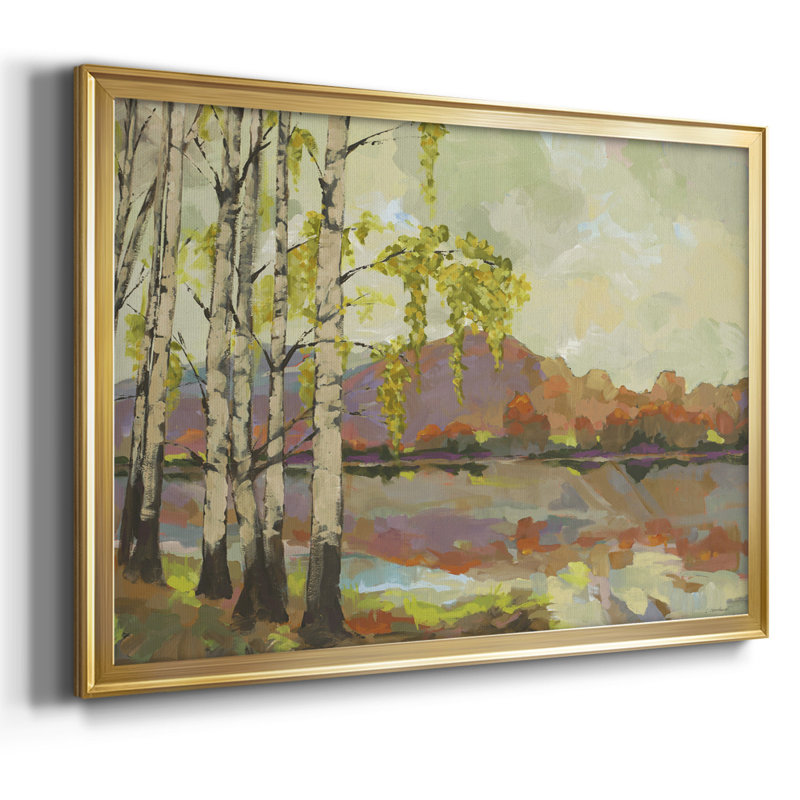 Support de bouleau encadré sur toile, Or, H 18 po x l 26 po