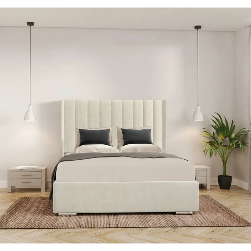 Chiedu Bed Frame, Cream, Kingsize (5')