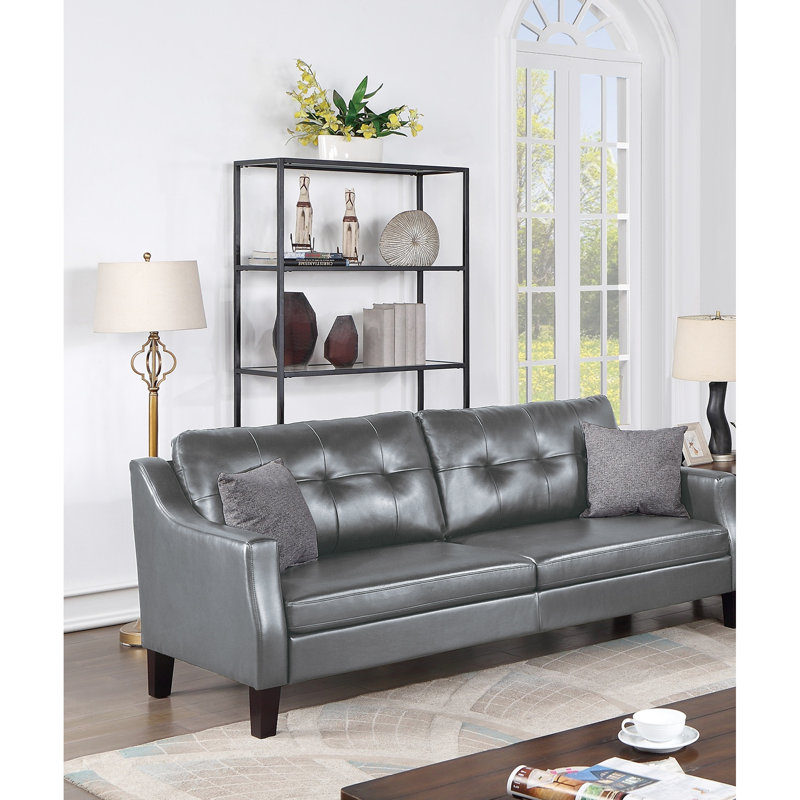 Sièges spacieux en gel gris avec design contemporain et pieds, Gris