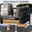 Causeuse d'extérieur en aluminium pour patio avec coussins-238077946