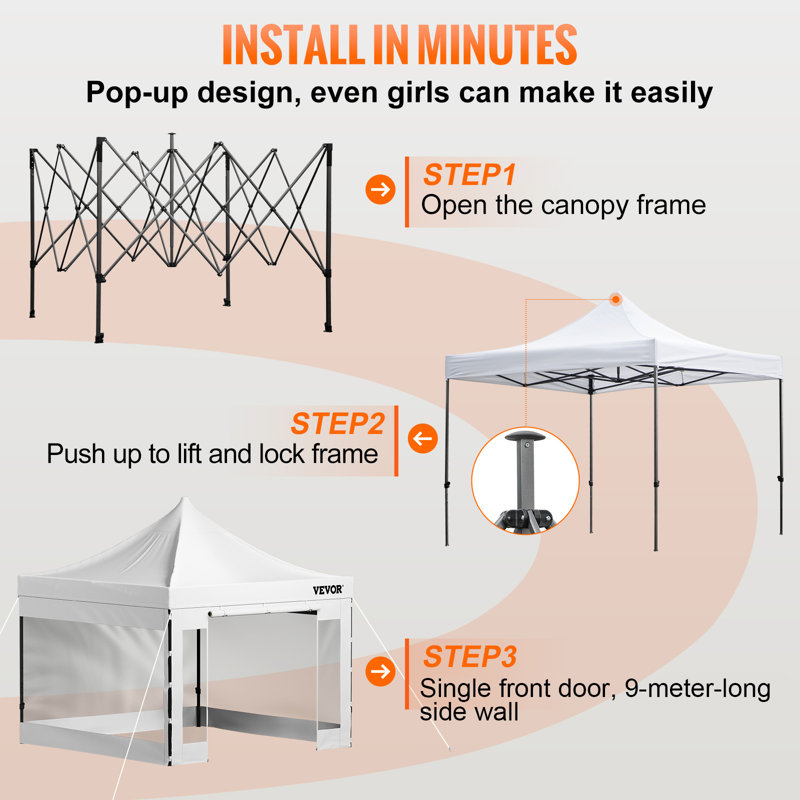White 10 x 10 ft Outdoor Patio Gazebo Tent with PVC-Coated Polyester Top