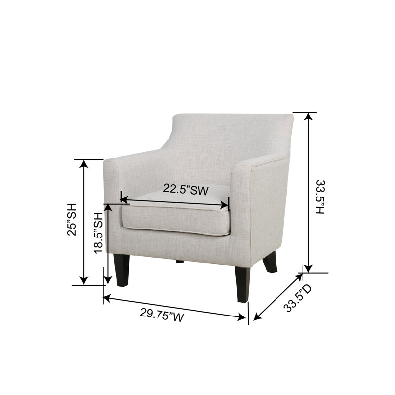 Wendyn Upholstered Armchair, Ivory Chenille
