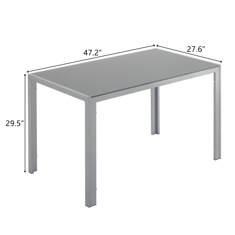 Trasi Glass Top Metal Base Dining Table