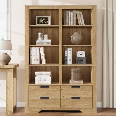 72 in Tall Bookcase, Bookcase and Bookshelves with Storage, Large Freestanding Display Storage Shelves