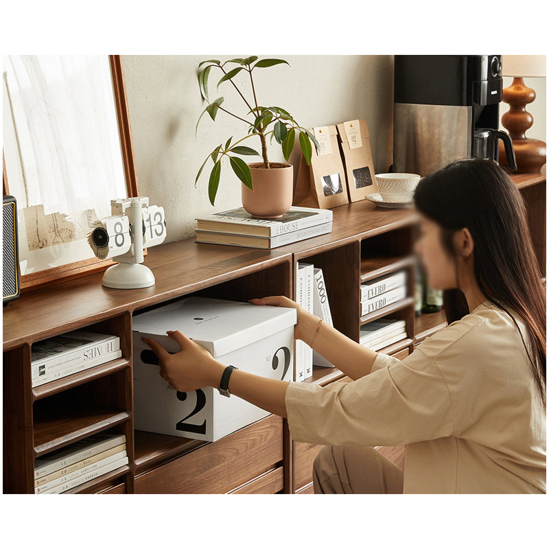 Floor-to-ceiling Black Walnut Sideboard