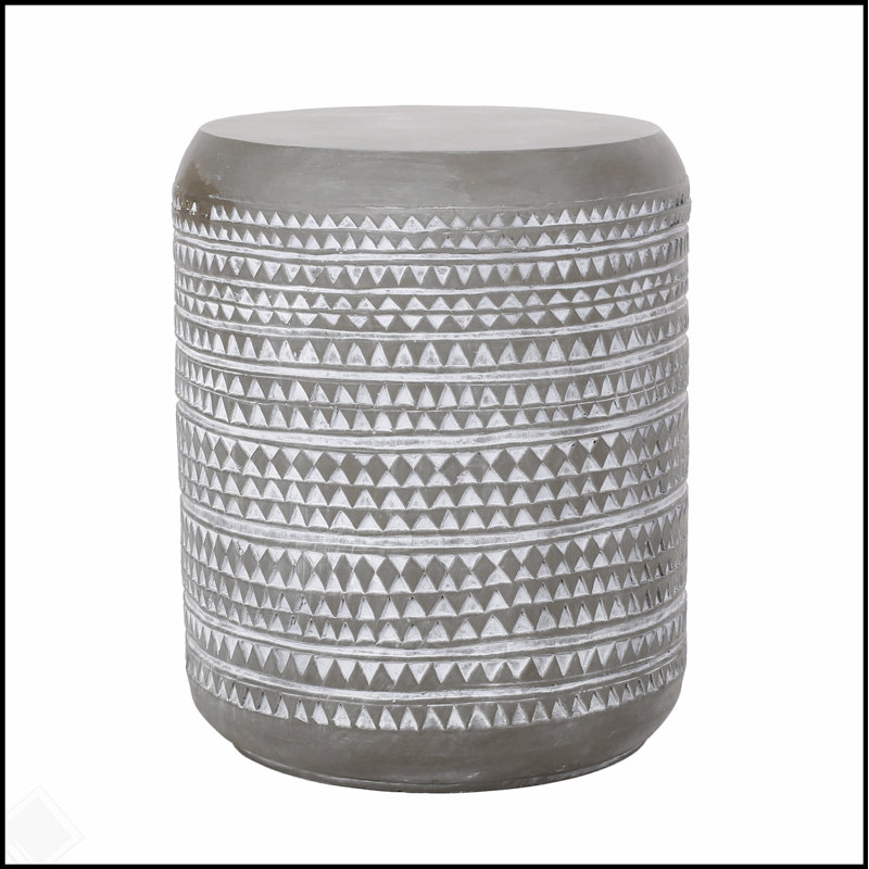 Table d'appoint d'extérieur en béton léger bohémien, polyvalente et élégante pour l'intérieur et l'extérieur