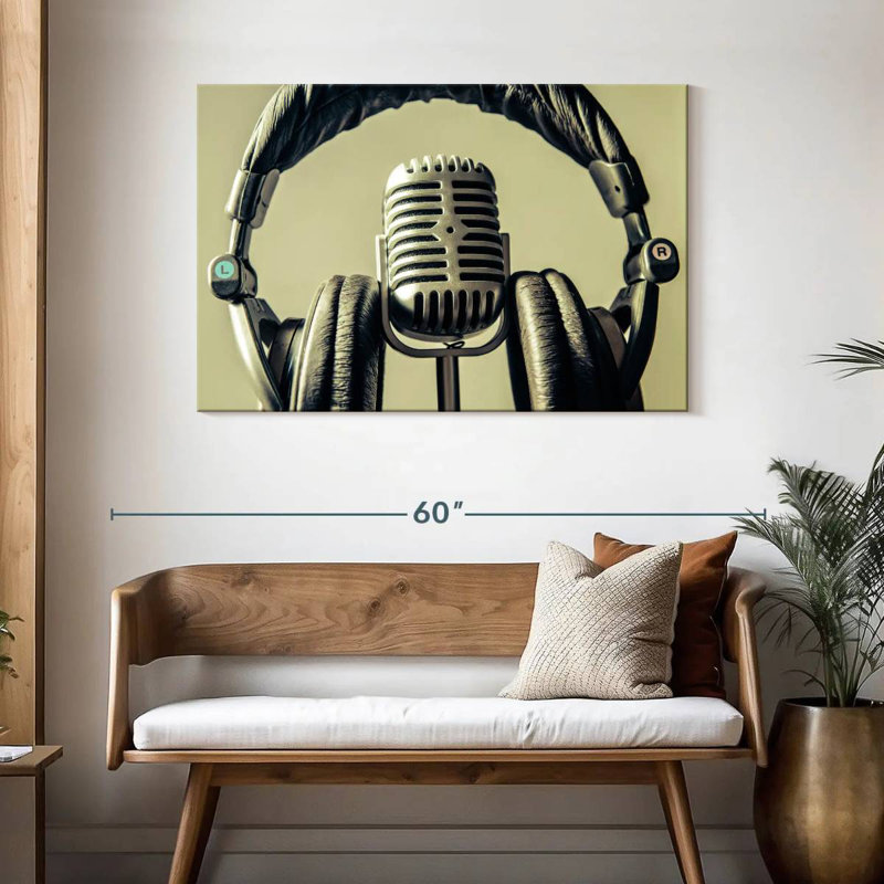 Abarca Microphone And Headphone, 30" H x 45" W