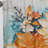 Orange Teal Botanical Whirlwind I - Modern Curtain - Velvet Room Darkening - 1 panel-107831301