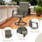 5 Pieces Patio Round Table Outdoor Dining Set With Swivel Chair-103707607