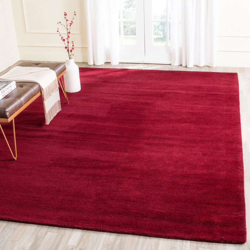 Frann Hand Tufted Wool Solid Color Rug, Rectangle 9' x 12'