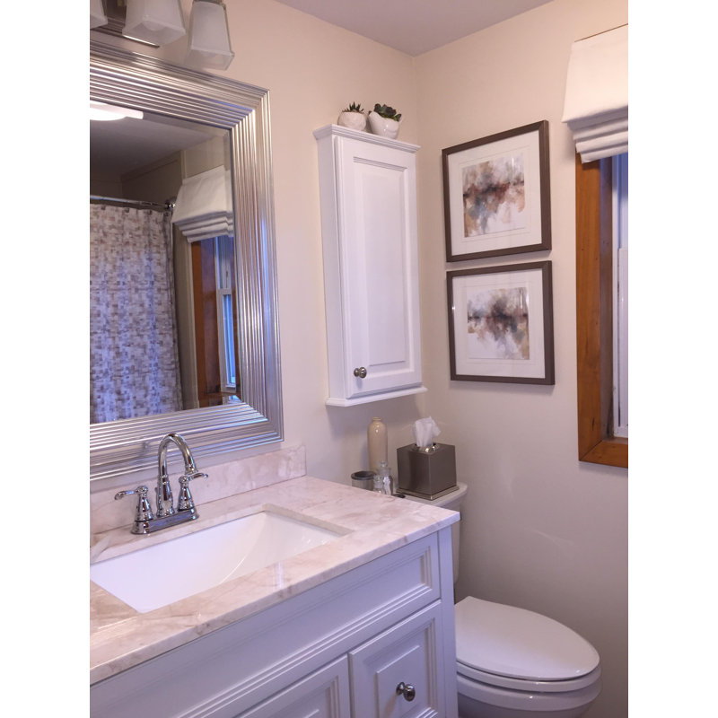 Solid Wood Bathroom Cabinet, 37.5" H x 15.5" W x 8" D