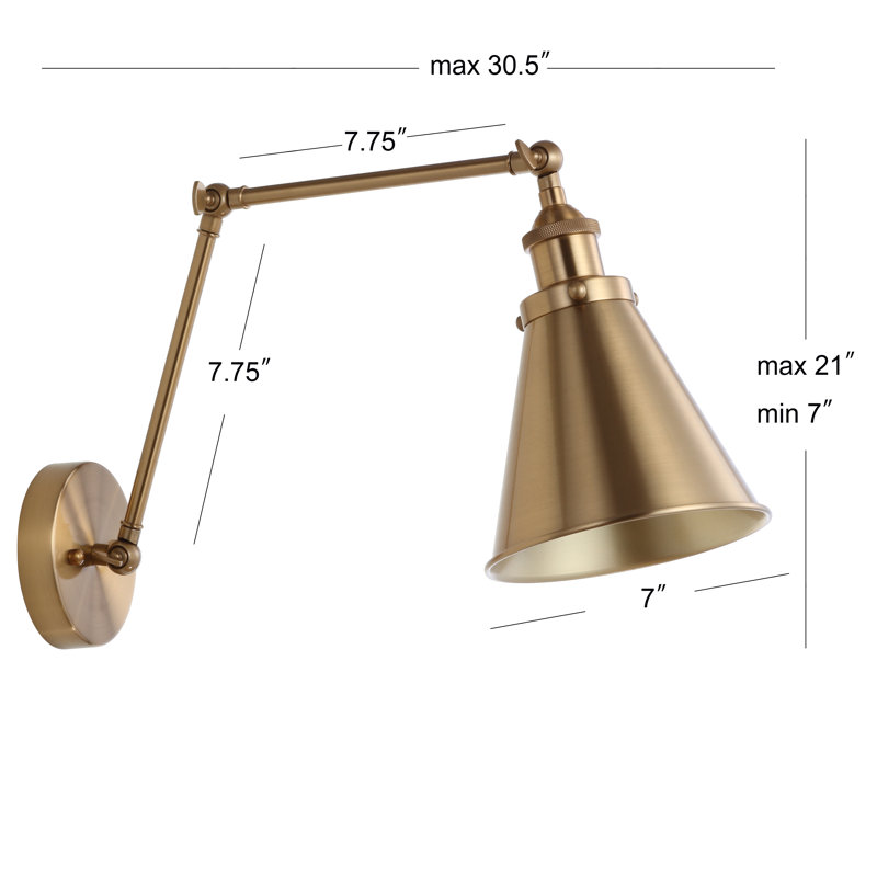 Kimberly Swing Arm Sconce, Brass Gold, Brass Gold