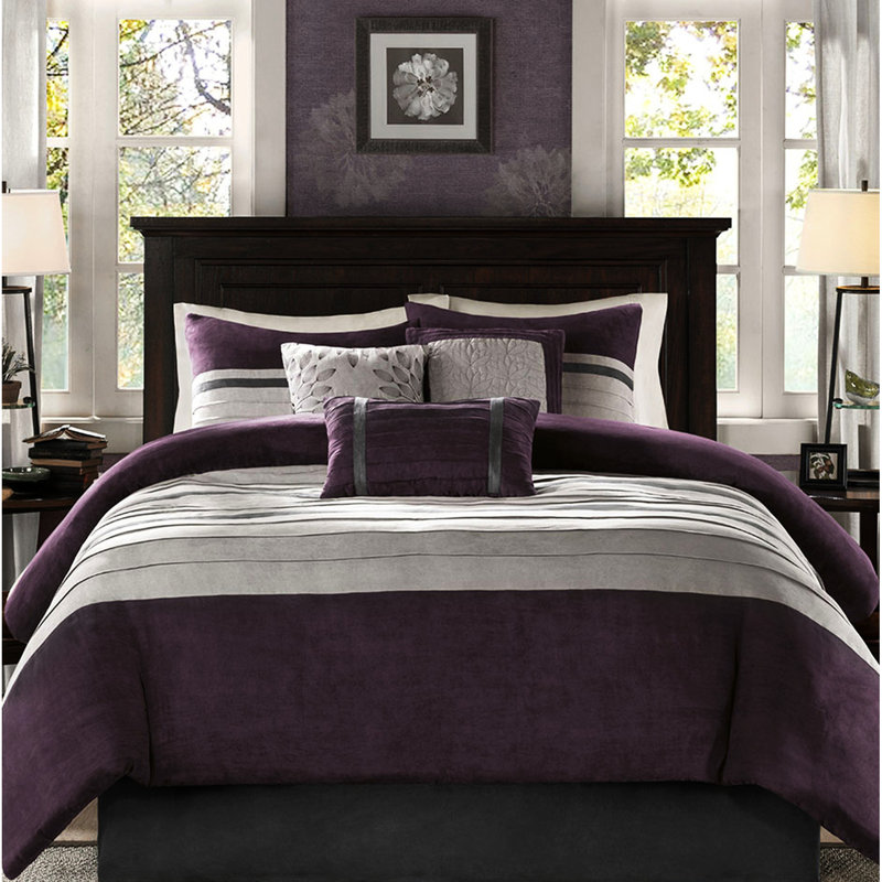 Édredon mauve très grand mauve, King Comforter + 6 Additional Pieces, Purple
