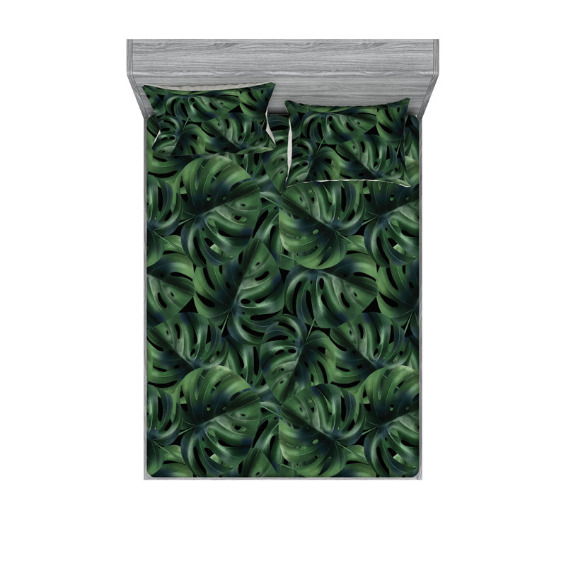 Drap-housse et taie décorative Ambesonne, Ensemble de draps pour grand lit avec 2 taies d'or