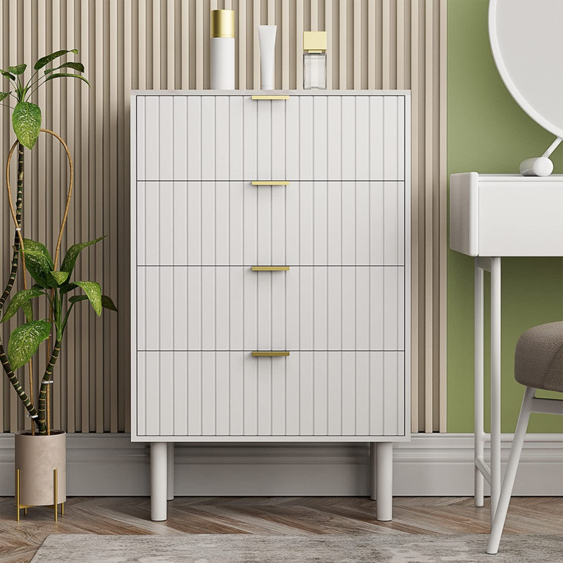 Commode à 4 tiroirs l 23,74 po Salisbury, Blanc