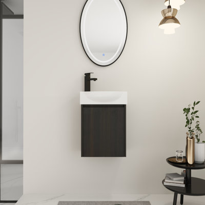 16" Cottage Style Bathroom Vanity Set with Ceramic Sink