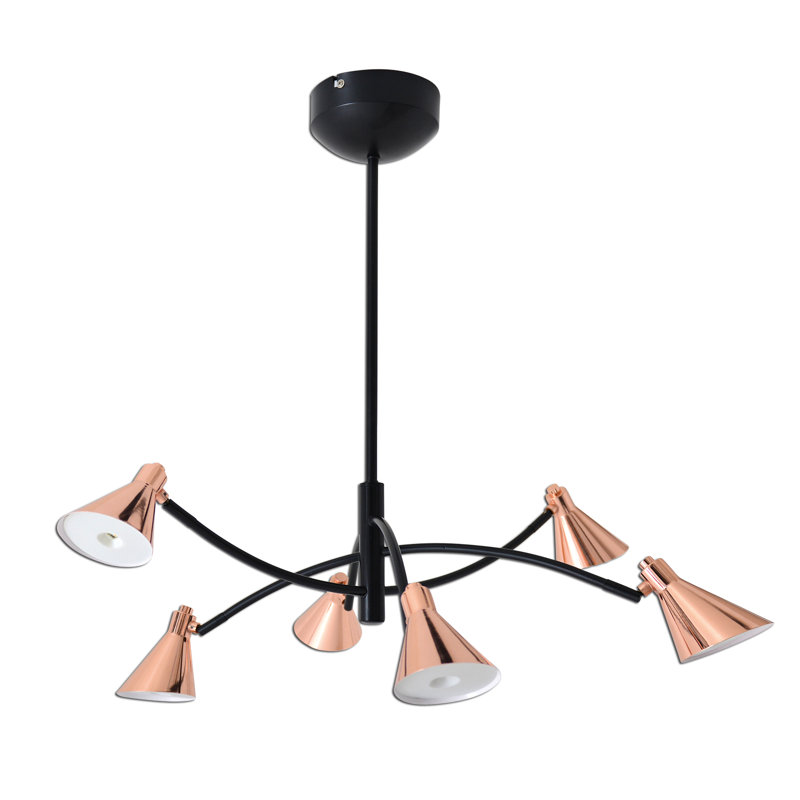 Trevon 6 - Light Copper LED Kitchen Island Pendant